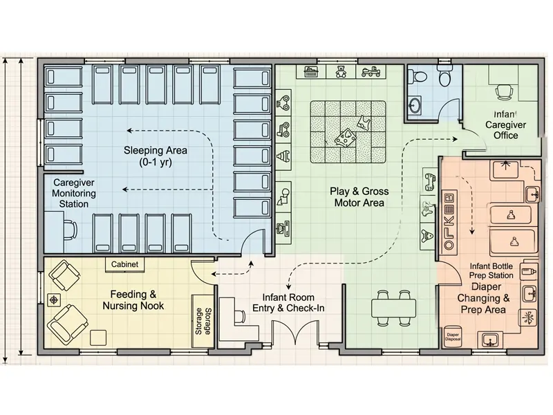 Daycare Floor Plan: Layout Ideas, Space Planning &Amp; Setup Tips 10 Infant Room Floor Plan Ideas