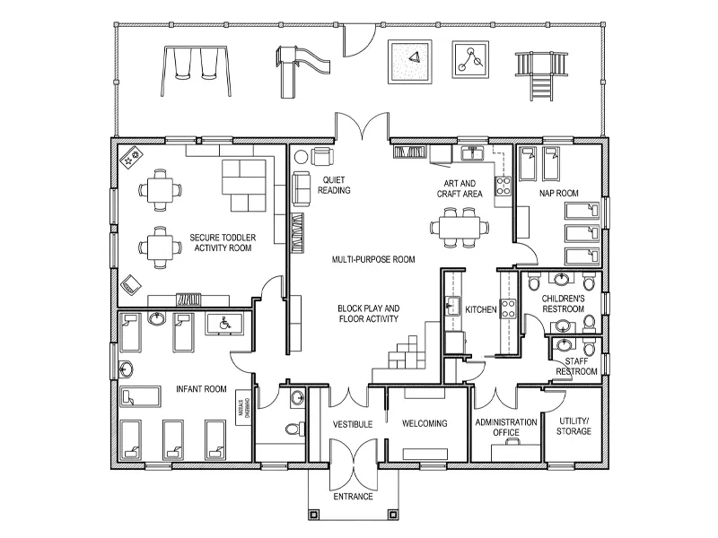 Daycare Floor Plan: Layout Ideas, Space Planning &Amp; Setup Tips 5 Small Daycare Floor Plan