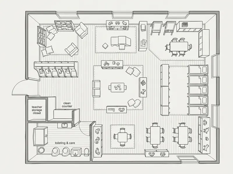 Daycare Floor Plan: Layout Ideas, Space Planning &Amp; Setup Tips 13 Toddler Room Floor Plan Tips