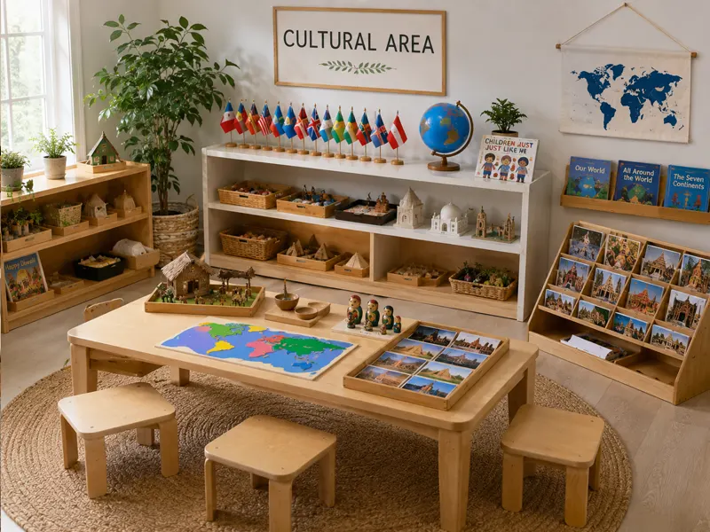 Montessori Classroom Setup Guide For Toddler &Amp; Preschool Programs 11 Montessori Cultural Classroom Area