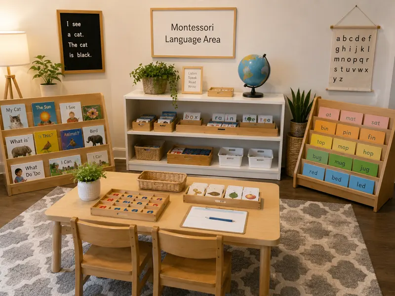 Montessori Classroom Setup Guide For Toddler &Amp; Preschool Programs 13 Montessori Language Classroom Area