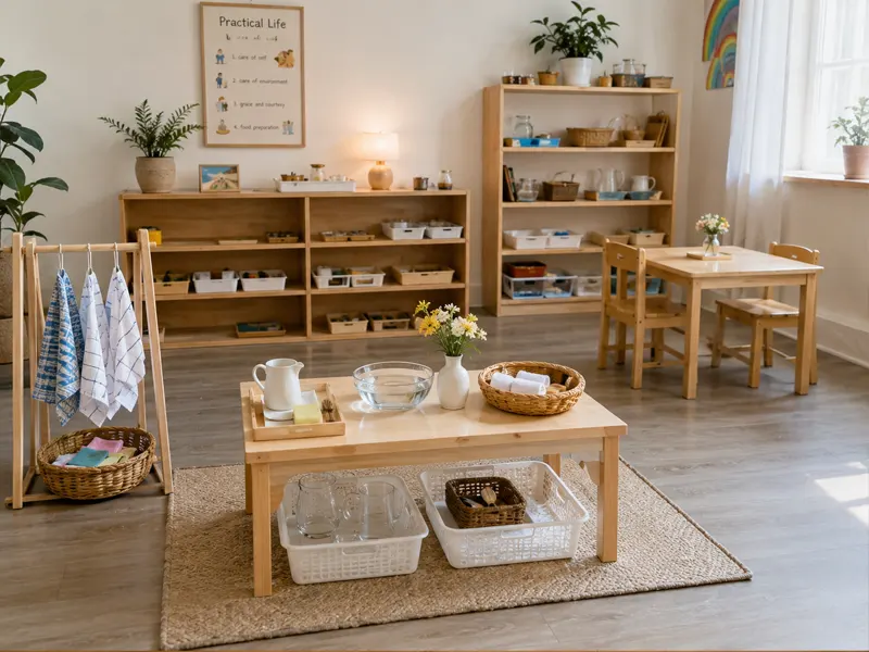 Montessori Classroom Setup Guide For Toddler &Amp; Preschool Programs 3 Montessori Practical Life Classroom Area