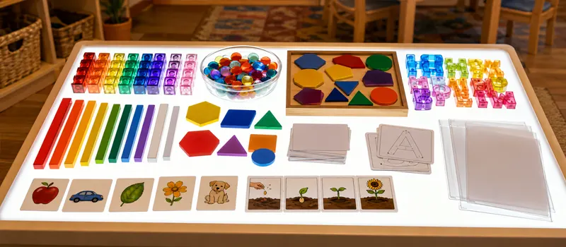 How To Make The Most Of A Preschool Light Table? 7 Light Table Math And Literacy Materials