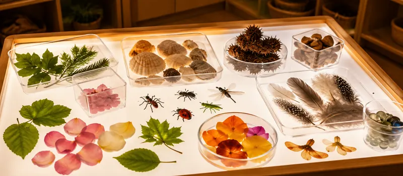 How To Make The Most Of A Preschool Light Table? 8 Light Table Scientific And Natural Materials