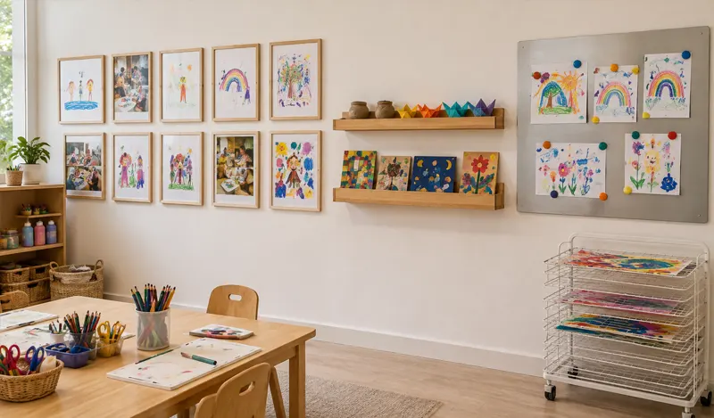 9 Classroom Decoration Ideas For Preschool And Daycare Centers 8 Creating An Art Gallery For Children