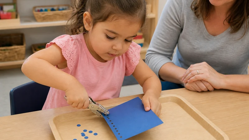 20 Fine Motor Activities For Preschoolers That Build Real Classroom Skills 10 Preschooler Using A Child-Safe Hole Punch Along The Edge Of A Sturdy Card