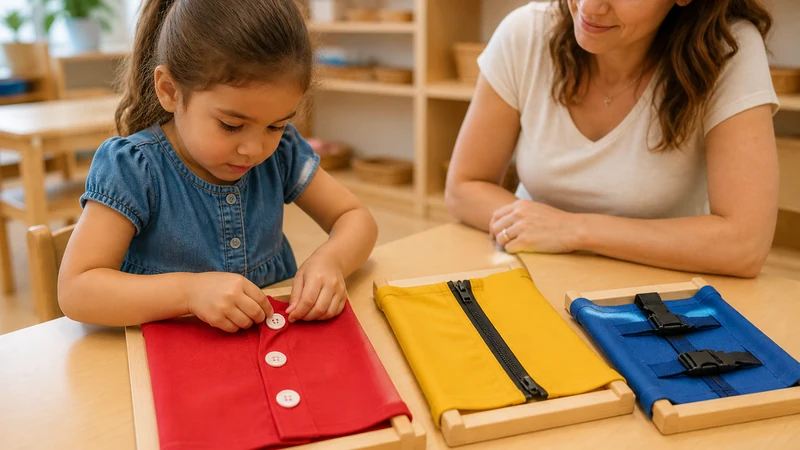 20 Fine Motor Activities For Preschoolers That Build Real Classroom Skills 18 Preschooler Practicing Buttons, A Zipper And A Buckle On Dressing Frames