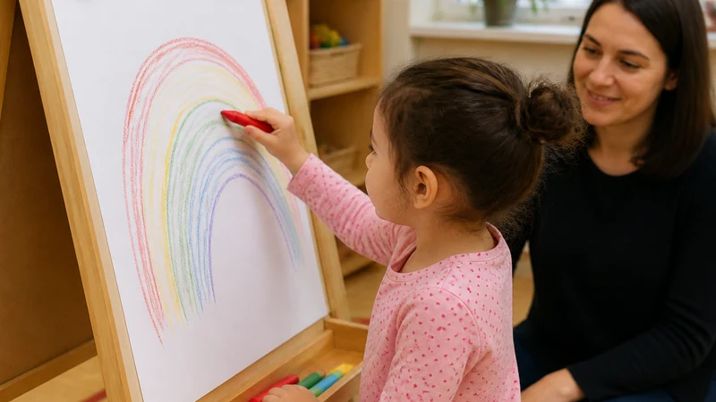 20 Fine Motor Activities For Preschoolers That Build Real Classroom Skills 19 Preschooler Tracing Broad Curved Paths With A Chunky Crayon On A Vertical Easel