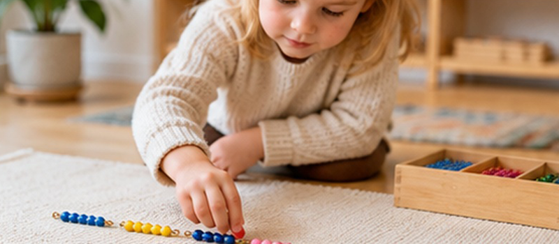 Montessori Math: How Children Understand Numbers Through Materials 5 Bead Chain Counting