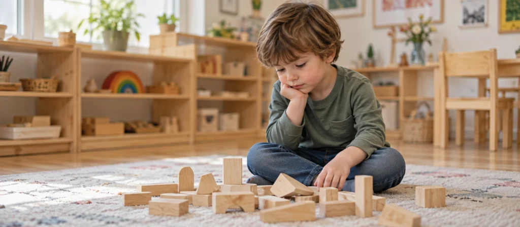 How Montessori Helps Children Manage Emotions? 1 Block Building Moment