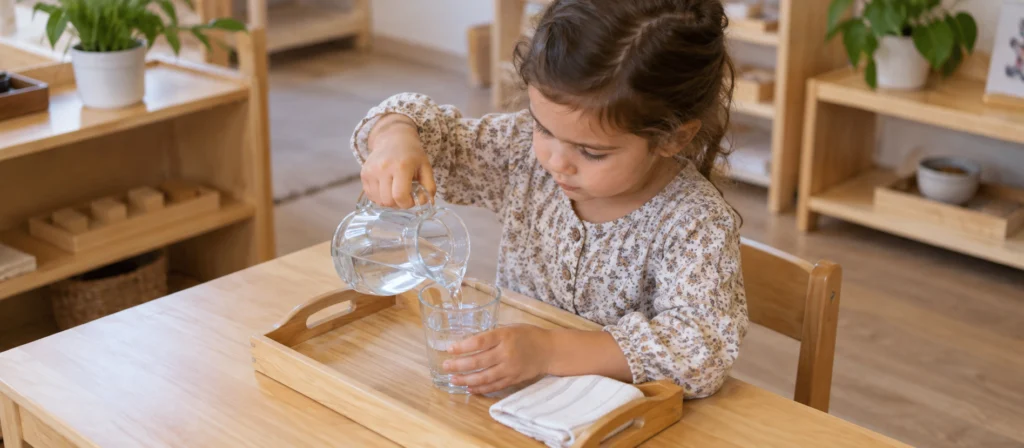 How Montessori Helps Children Manage Emotions? 3 Focused Pouring Practice