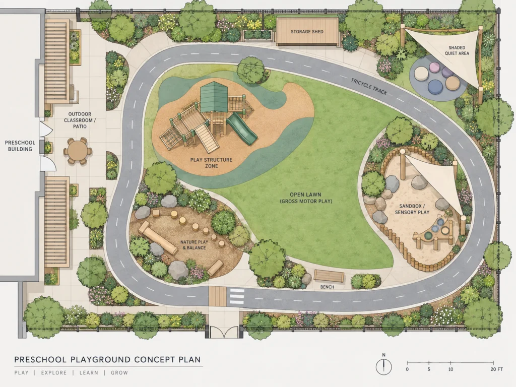 Preschool Playground Design: A Practical Guide To Planning The Right Play Space 3 Preschool Playground Concept Plan