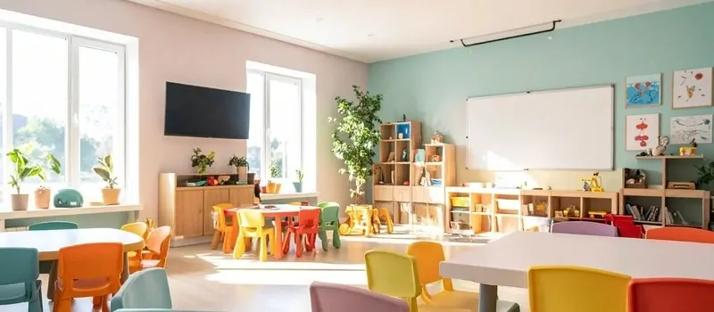 7 Best Storage Solutions For A Daycare Classroom 2 Daycare Classroom With Lockers Open Shelves And Tall Cubbies