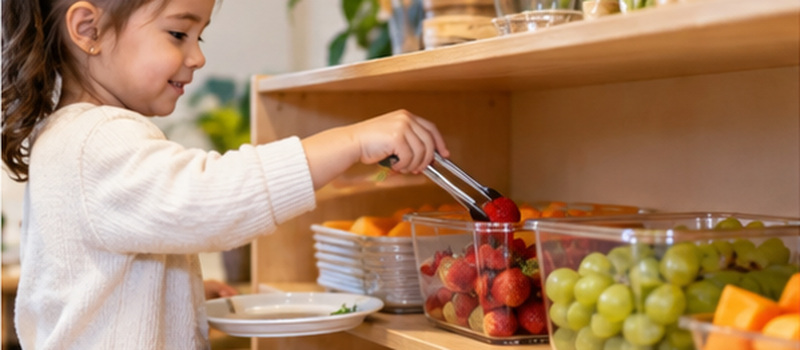 How To Set Up A Self-Service Snack Station In Preschool 1 Independent Snack Serving